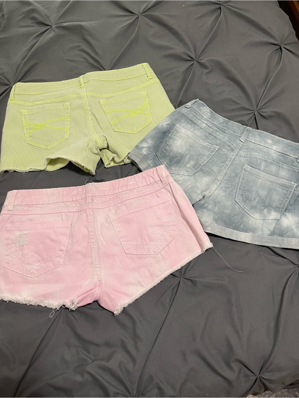 Mixed Colors Women’s Denim Shorts Pack — Lime, Pink, White, Blue - Picture 2 of 11